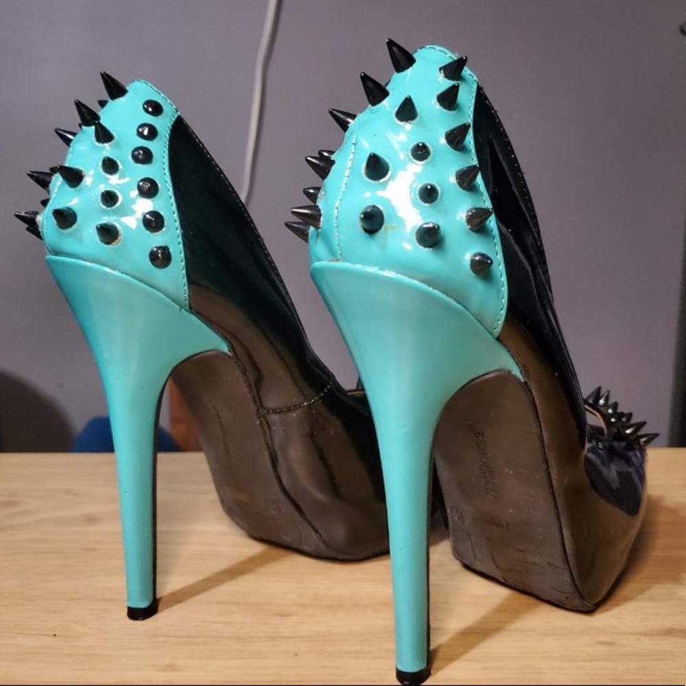 Dollhouse Spiked Peep Toe Heels